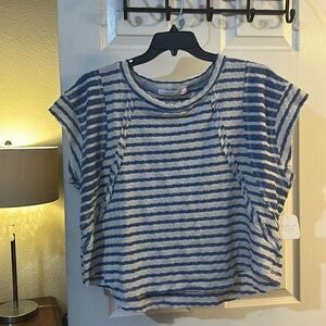 NWT Altered State Blue & Cream Striped Top – Size XXL